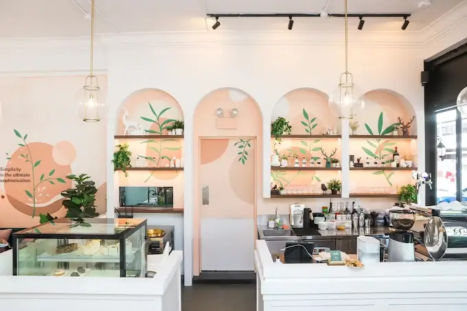 Inside Simplicité by Fresh Fruits Lab featuring elegant desserts, artisanal pastries, and a stylish café dining ambiance